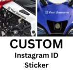 Instagram Name Decal & Sticker | Insta Custom Name Sticker For Bike & Car